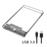 Case transparente para discos 2.5 púlgadas SSD o HDD SATA a USB 3.0