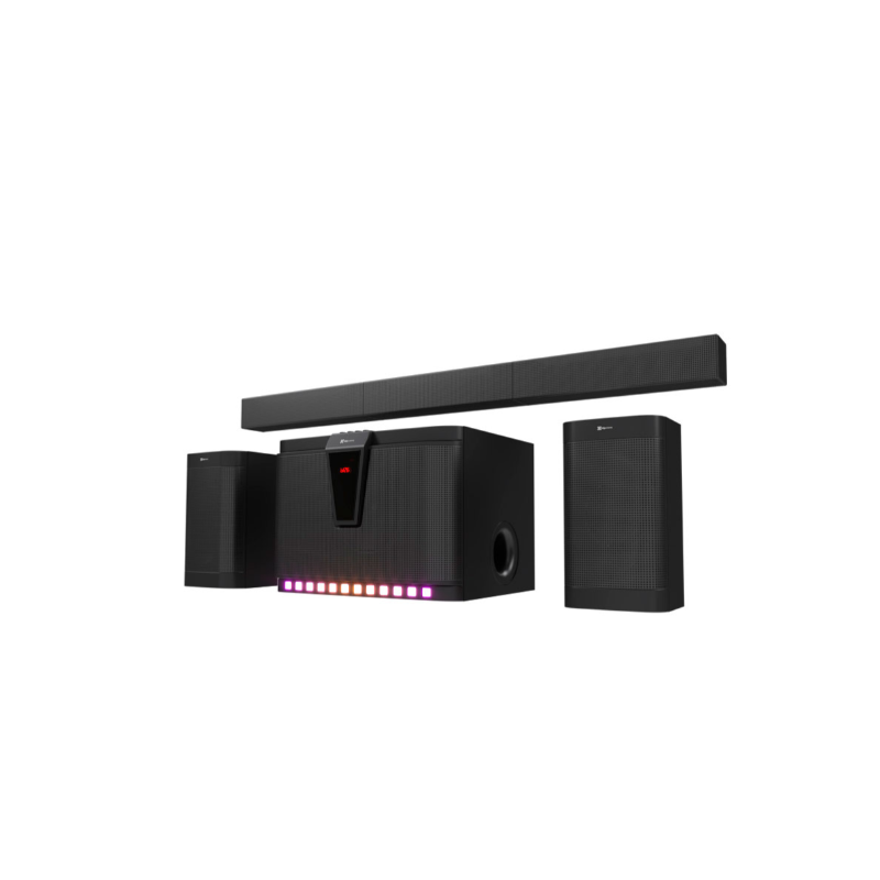 Barra de Sonido KlipXtreme con cornetas 5.1 Canales Bluetooth Iluminación LED